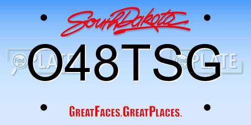 O48TSG South Dakota License Plate