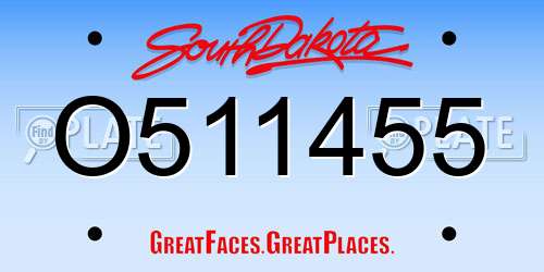 O511455 South Dakota License Plate