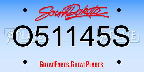 O51145S South Dakota License Plate