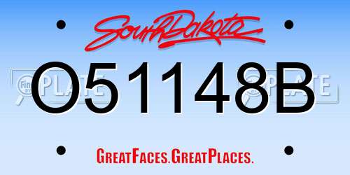 O51148B South Dakota License Plate