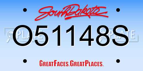 O51148S South Dakota License Plate