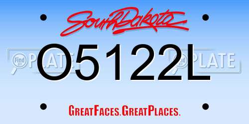 O5122L South Dakota License Plate