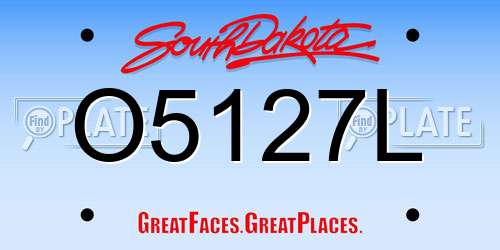 O5127L South Dakota License Plate