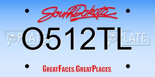O512TL South Dakota License Plate