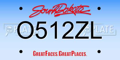 O512ZL South Dakota License Plate