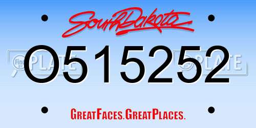 O515252 South Dakota License Plate