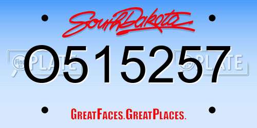 O515257 South Dakota License Plate
