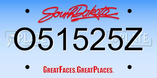 O51525Z South Dakota License Plate
