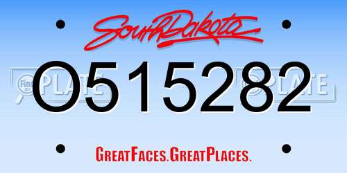O515282 South Dakota License Plate