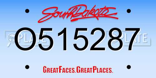 O515287 South Dakota License Plate