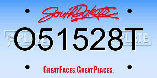 O51528T South Dakota License Plate