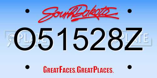 O51528Z South Dakota License Plate