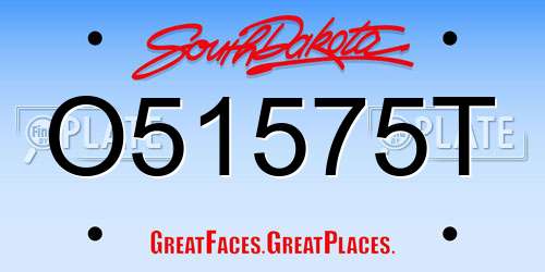 O51575T South Dakota License Plate