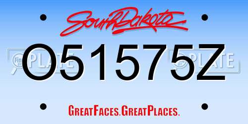 O51575Z South Dakota License Plate