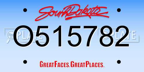 O515782 South Dakota License Plate