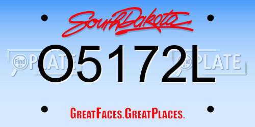 O5172L South Dakota License Plate