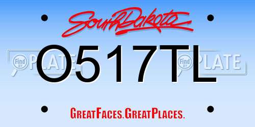 O517TL South Dakota License Plate