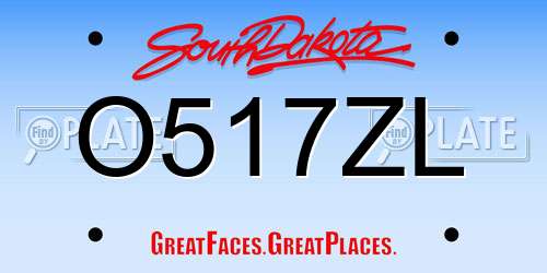 O517ZL South Dakota License Plate