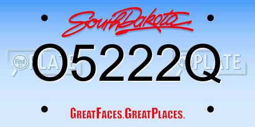 O5222Q South Dakota License Plate