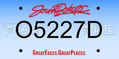 O5227D South Dakota License Plate