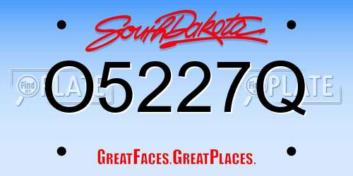 O5227Q South Dakota License Plate