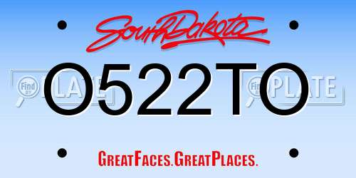 O522TO South Dakota License Plate