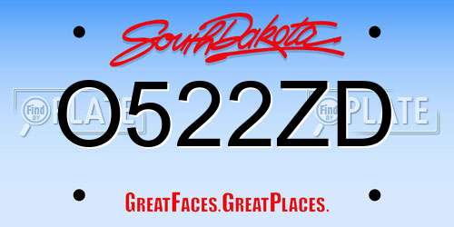 O522ZD South Dakota License Plate