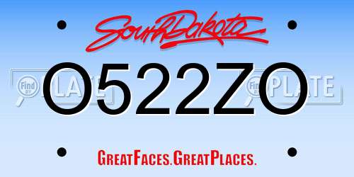 O522ZO South Dakota License Plate