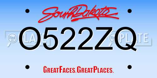 O522ZQ South Dakota License Plate
