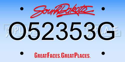 O52353G South Dakota License Plate