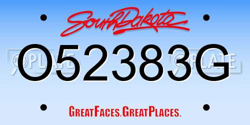 O52383G South Dakota License Plate