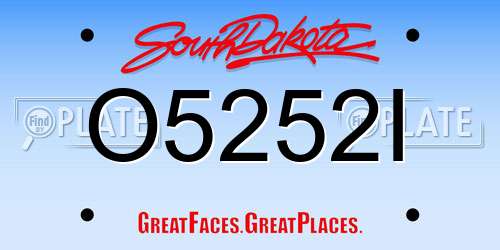 O5252I South Dakota License Plate