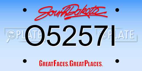 O5257I South Dakota License Plate