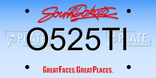 O525TI South Dakota License Plate