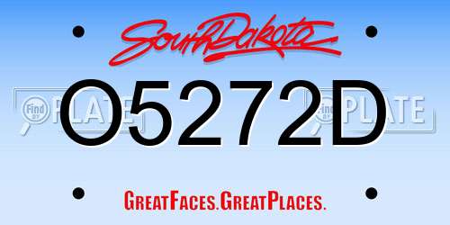 O5272D South Dakota License Plate