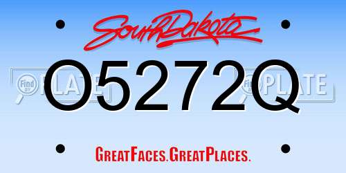 O5272Q South Dakota License Plate