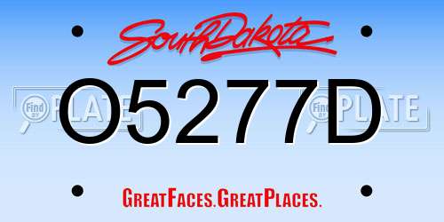 O5277D South Dakota License Plate