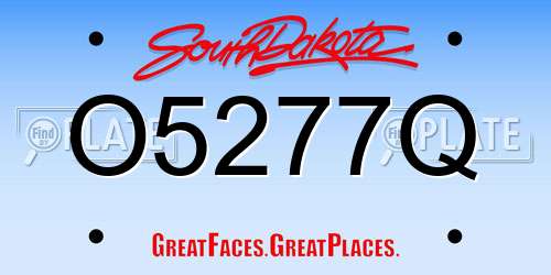 O5277Q South Dakota License Plate