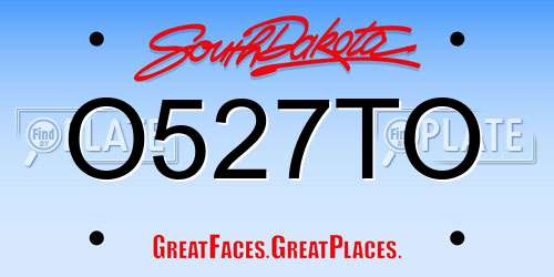 O527TO South Dakota License Plate