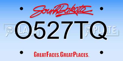 O527TQ South Dakota License Plate