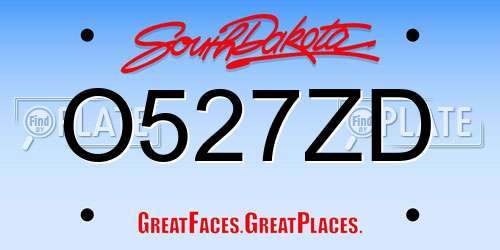 O527ZD South Dakota License Plate