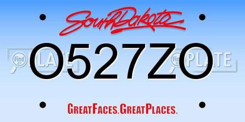 O527ZO South Dakota License Plate