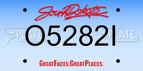 O5282I South Dakota License Plate