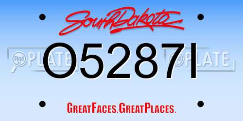 O5287I South Dakota License Plate