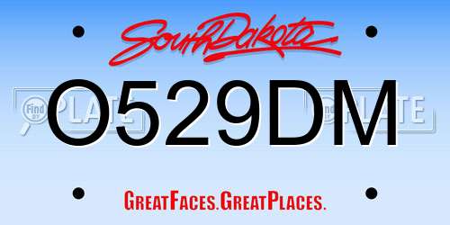O529DM South Dakota License Plate