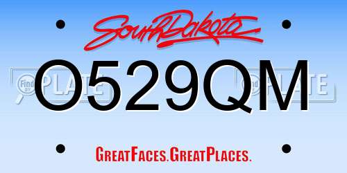 O529QM South Dakota License Plate