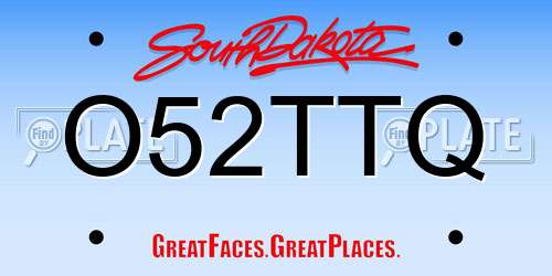 O52TTQ South Dakota License Plate