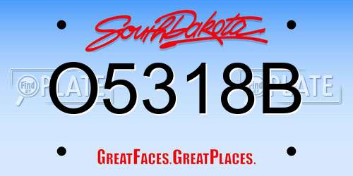 O5318B South Dakota License Plate