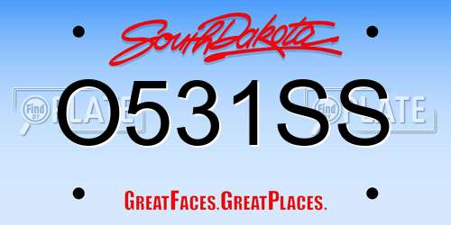 O531SS South Dakota License Plate
