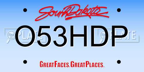 O53HDP South Dakota License Plate